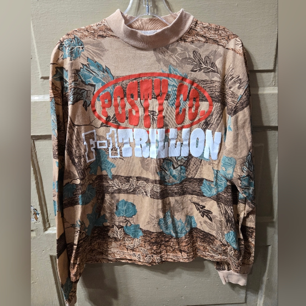 Post Malone Posty Co. F-1 Trillion Camo Long Sleeve Graphic Tshirt GUC Size: M